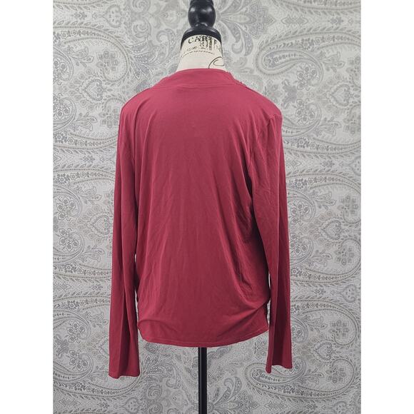 Krisa Surplice women's long sleeve blouse red Size Large Office church polished - Picture 2 of 8